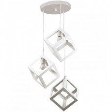 Φωτιστικό Κρεμαστό 3xE27 230V σε Ροζέτα Λευκό 4400-3-WH